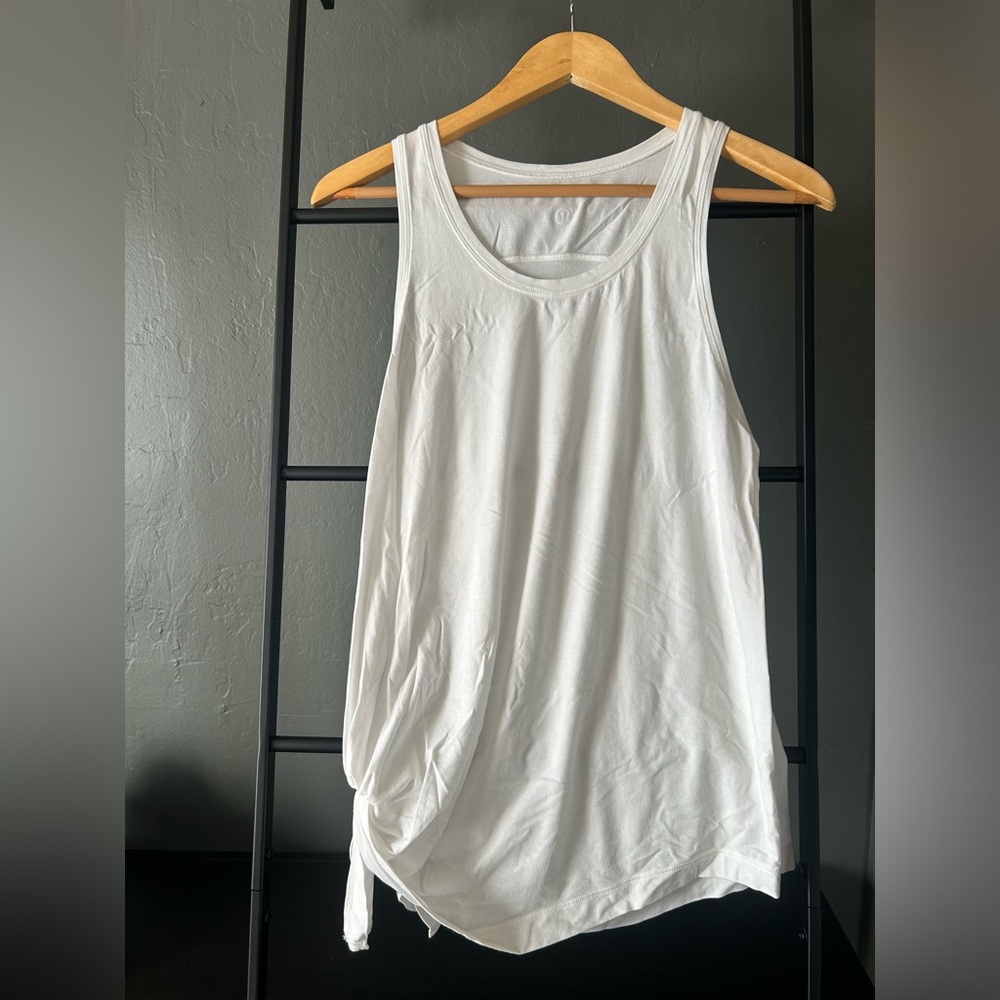Lululemon white tank top with side tie